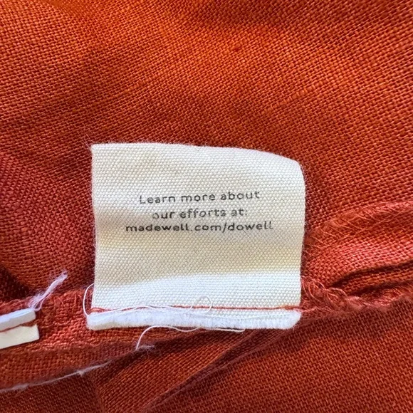 Madewell Linen Blend Midi Tank Dress Sz XS Sleeveless VNeck Rust Light Airy Boho - Picture 13 of 14
